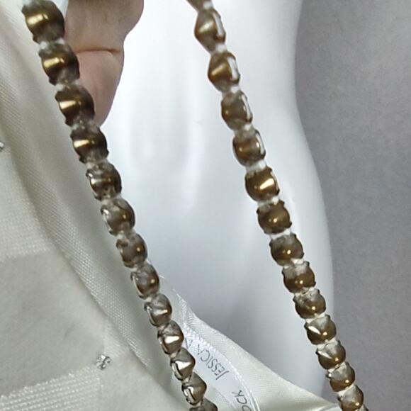 Jessica McClintock Gunne Sax Harlequin Formal Dress Vintage 90s Sz 13/14 Flawed - Picture 9 of 16